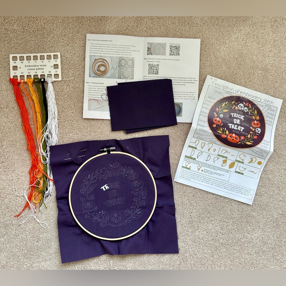 Trick or Treat (Halloween) Embroidery Sitch Kit